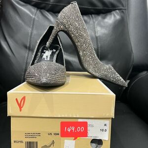 Michael Kors Silver Glitter Stiletto Heels